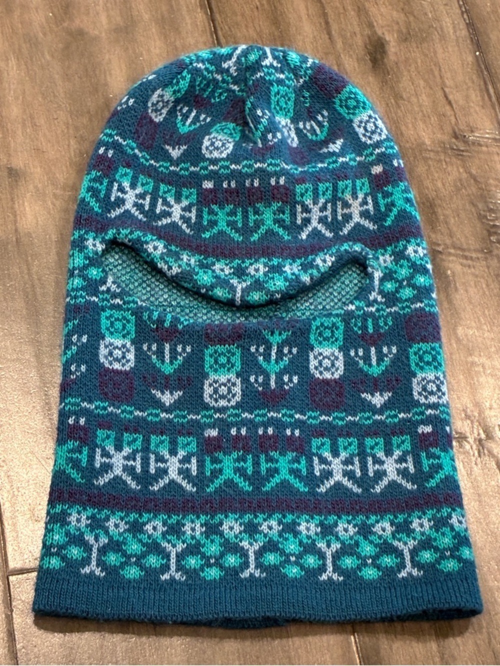 Decathlon Brand Doodle Nordic Fair Isle Style Knitted Balaclava